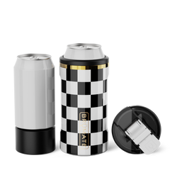 Hopsulator Trio V2 | Black & White Checker | 12/16oz Standard Cans - Clean Routine