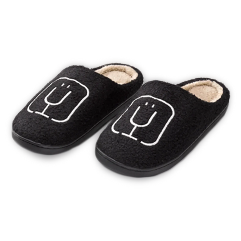 BruMate Fuzzy Slippers | Black - Clean Seal